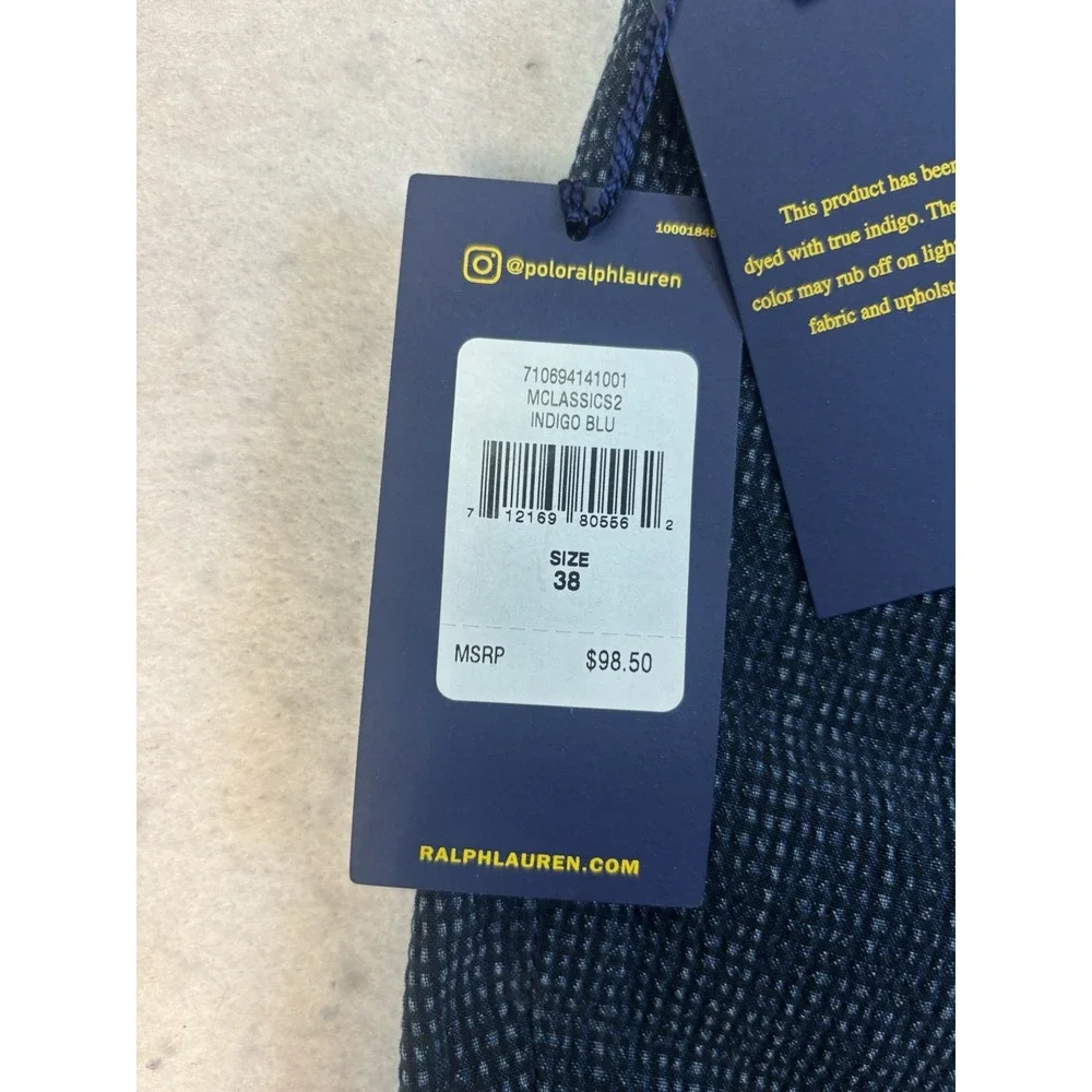 Polo Ralph Lauren Stretch Straight Fit Navy Blue Shorts Size 38 X 8 NWT $98MSRP